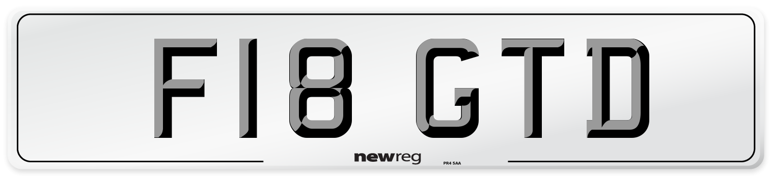 F18 GTD Number Plate from New Reg